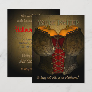 Victorian Corset Funny Halloween Invitation