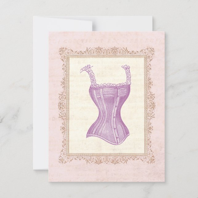 Victorian Corset Lingerie Bridal Shower Invitation (Front)