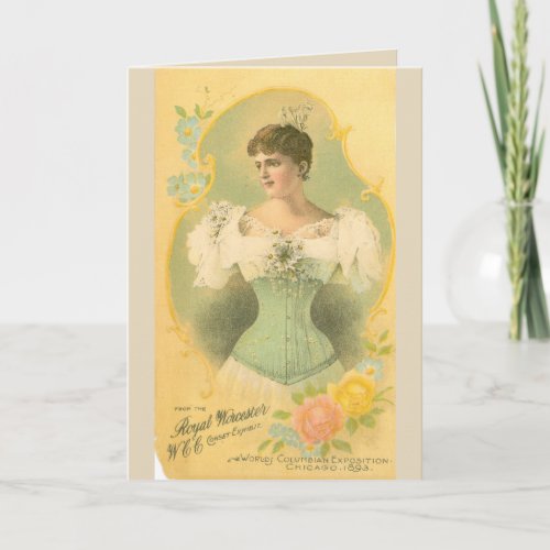 Victorian corset trade card ad