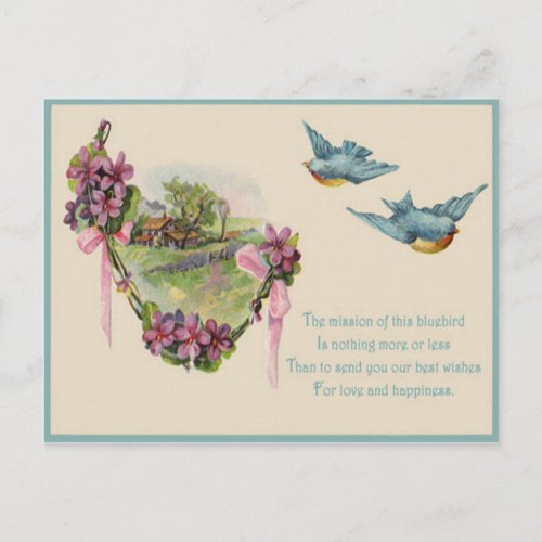 Victorian Cottage Bluebird Mothers Day Card