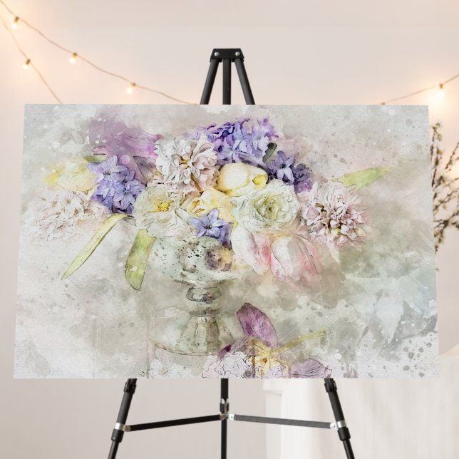 *~* Victorian Country Chic Vintage Floral AR26 Art Foam Board (In Situ (Stand))