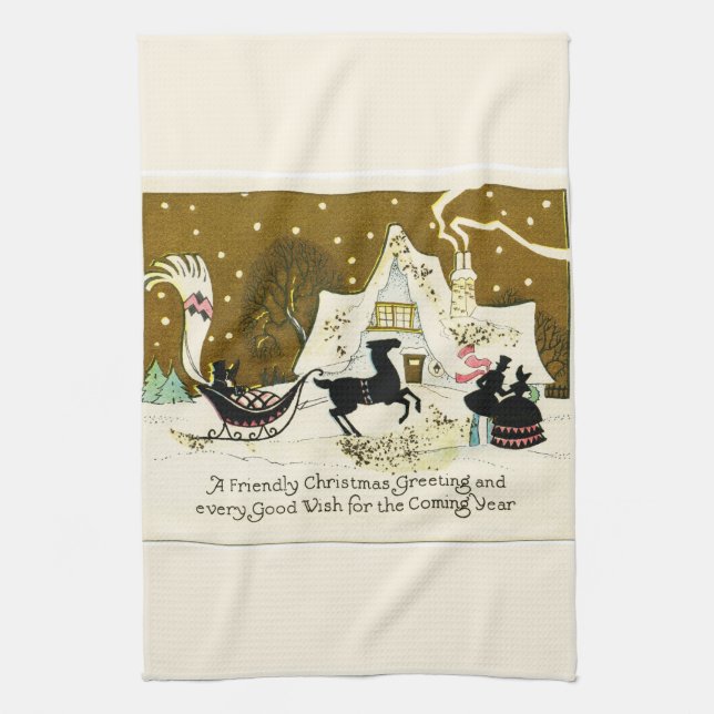 Victorian Country Christmas Towel (Vertical)