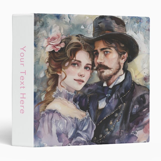 Victorian Couple 3 Ring Binder (Front/Spine)