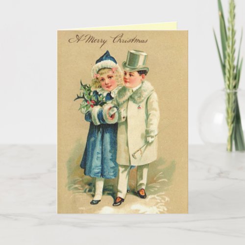 Victorian Couple Christmas Card