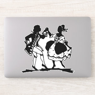 Victorian Couple Dancing Silhouette Art Sticker