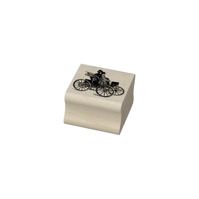 Victorian couple man woman Carriage Wagon Art Rubber Stamp (Stamp)