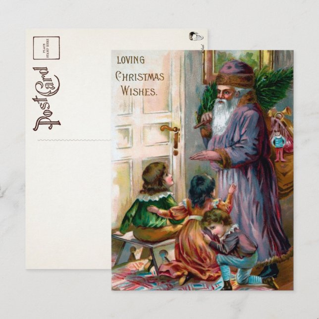 Victorian Creepy Christmas Santa Postcard (Front/Back)