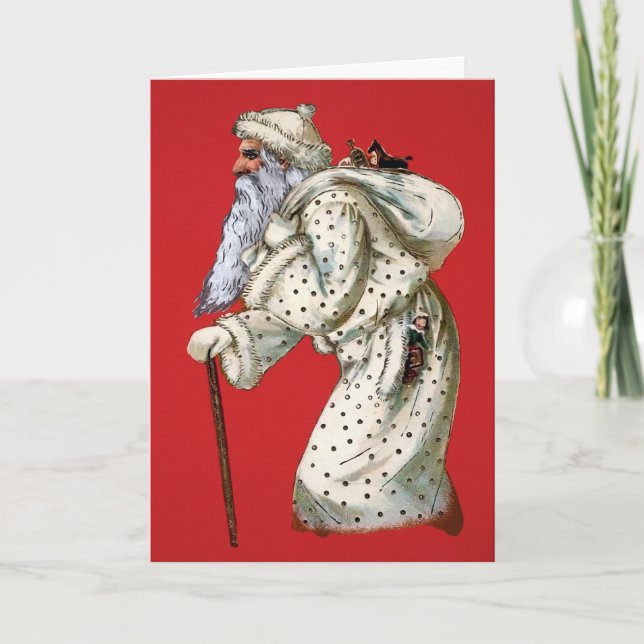 Victorian Creepy Old Santa Holiday Card (Front)