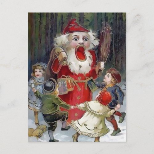 Victorian Creepy Santa Nutcracker Christmas Postcard