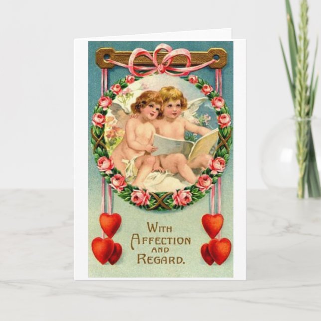 Victorian Cupid Affection Valentine's Day Card (Front)