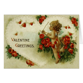 Victorian Cupid & Roses Valentine's Day Card