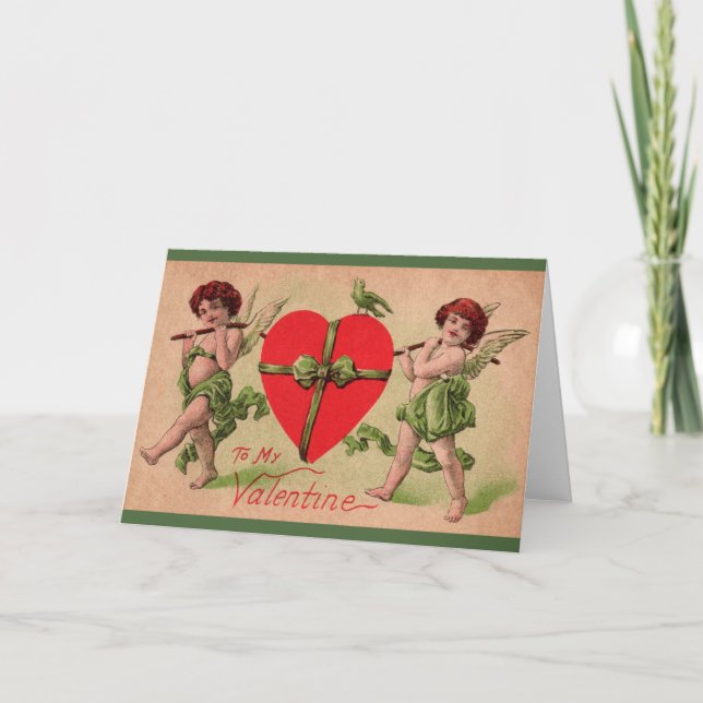 Victorian Cupids / Cherubs Valentine's Day Card (Front)