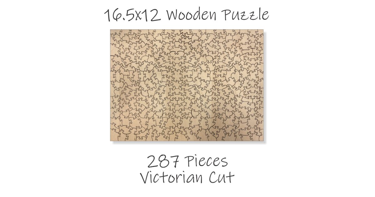 Blank 287 Pieces Wood Jigsaw Puzzle Victorian Cut Pieces 