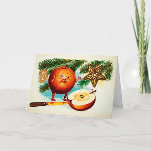 Victorian Cut Apple Christmas Card