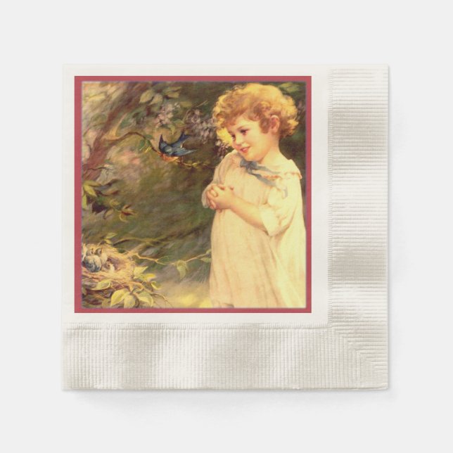 Victorian cutie with birds napkins (Front)