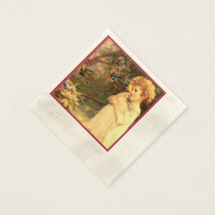 Victorian cutie with birds napkins