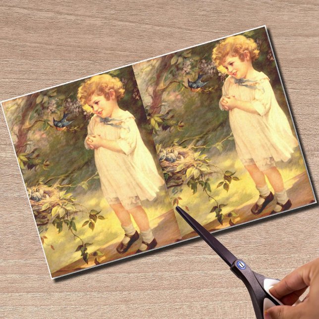 Victorian cutie with birds tissue paper (Creator Uploaded)