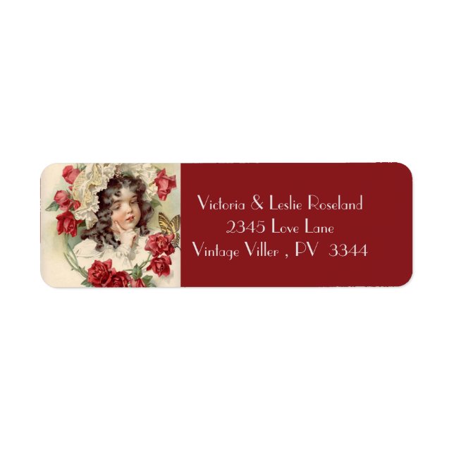 Victorian cutie with red roses label (Front)