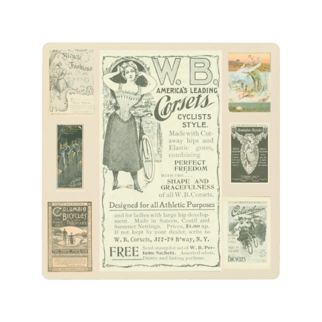 Victorian cycling advertisements metal print (Front)