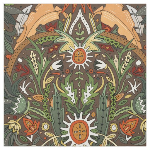 Victorian damask earth fabric