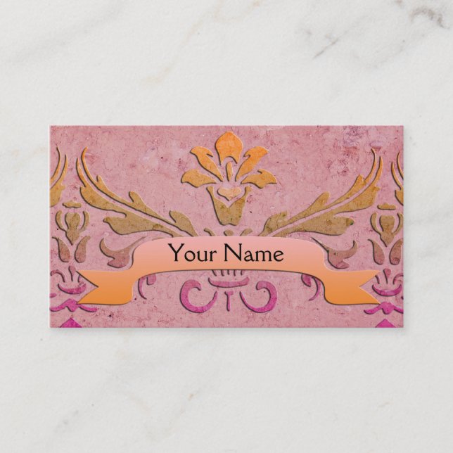 Victorian Damask Vintage Style Business Card (Front)