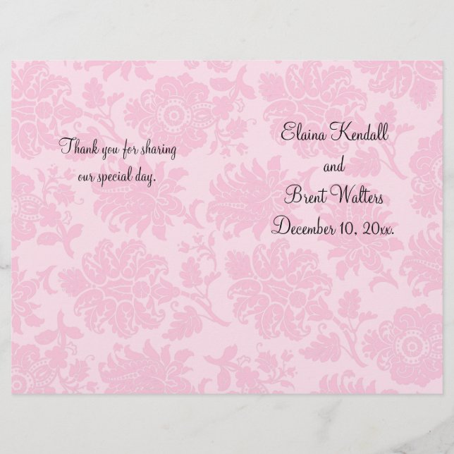 Victorian Damask Wedding Program (Front)