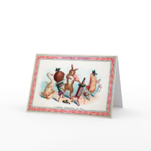 Victorian Dancing Food Christmas Card
