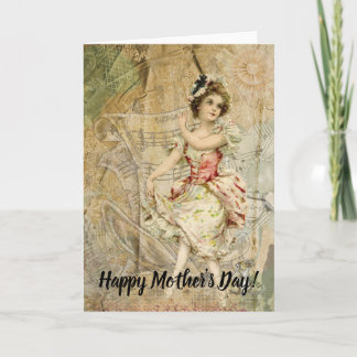 Victorian Dancing Girl Sheet Music Card