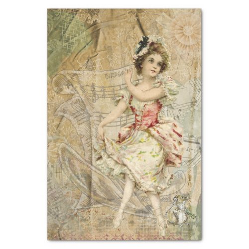 Victorian Dancing Girl Sheet Music Tissue Paper