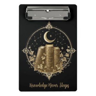Victorian Dark Academia Books & Moon Journal Mini Clipboard