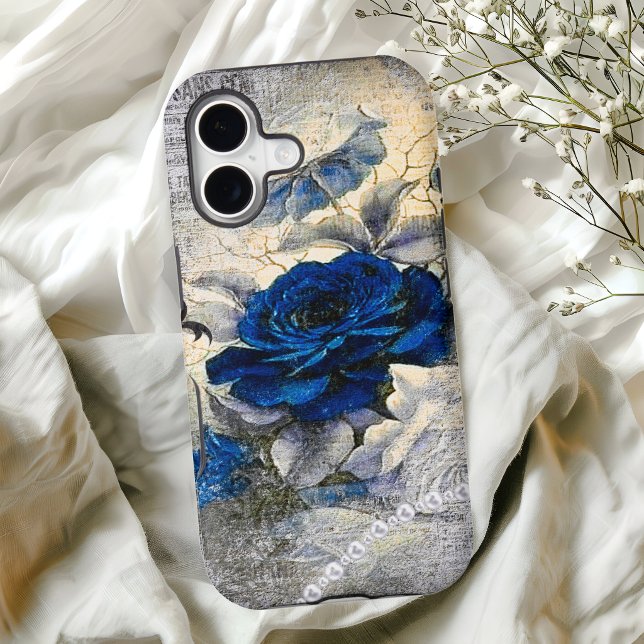 Victorian Dark Blue Rose Ephemera  Case-Mate iPhone Case (Creator Uploaded)