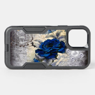 Victorian Dark Blue Rose Ephemera OtterBox Commuter iPhone 12 Case