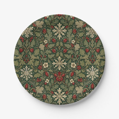 Victorian Dark Botanical Gothic William Morris Paper Plates