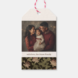 Victorian dark Floral Christmas Gift tag - 1 photo