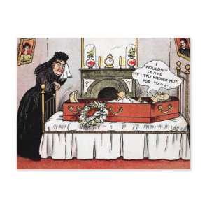 Victorian Death Dark Humor Postcard