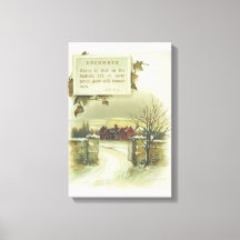 Victorian December Winter Scene & Christmas Verse
