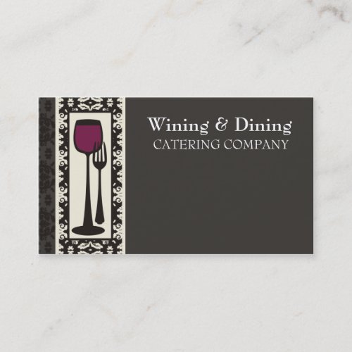 victorian decorative food wine catering biz card business cards