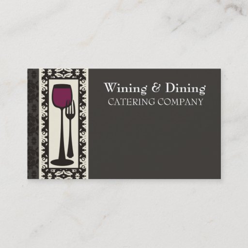 Customizable victorian decorative food wine catering biz card business cards