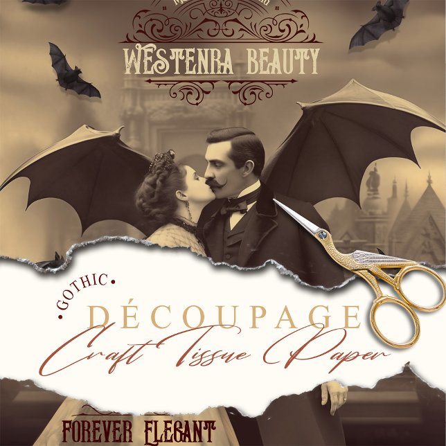 Victorian Decoupage Beauty Dracula's Kiss Gothic Tissue Paper (Creator Uploaded)