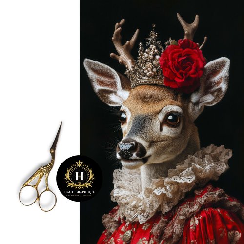 Victorian Deer Portrait Decoupage Tissue Paper