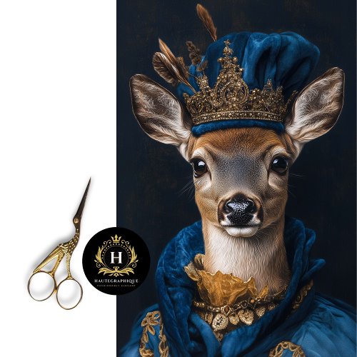 Victorian Deer Portrait Decoupage Tissue Paper