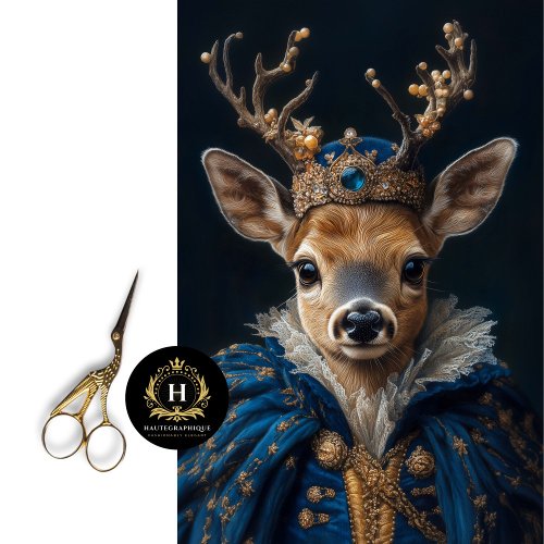 Victorian Deer Portrait Decoupage Tissue Paper