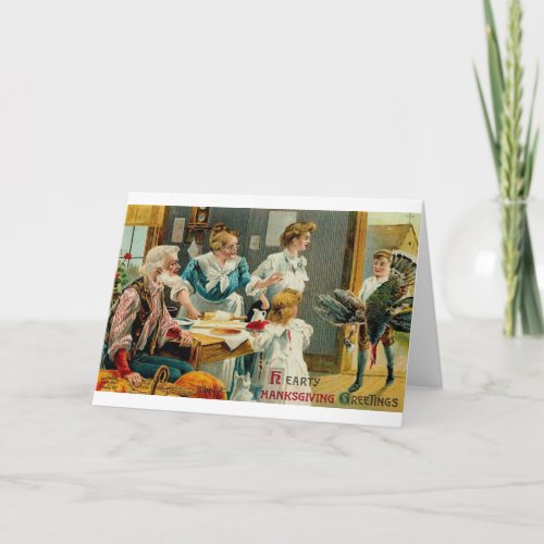 Victorian Dinner Preparation Thanksgiving Card