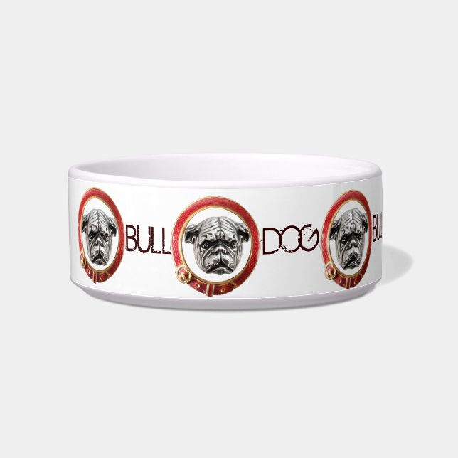 VICTORIAN DOG PORTRAITS English Bulldog Bowl (Left)