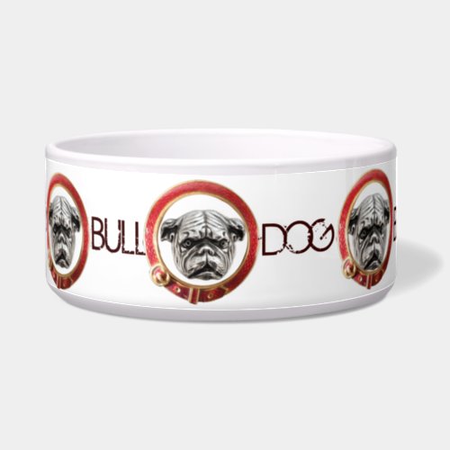 VICTORIAN DOG PORTRAITS English Bulldog Bowl
