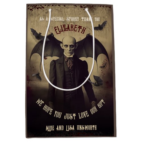 Victorian Dracula Nosferatu Gothic Halloween Medium Gift Bag