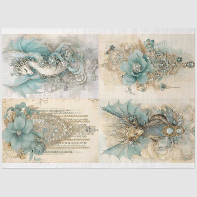 Victorian Dragon Series Design 1 Tissue Paper (Front)