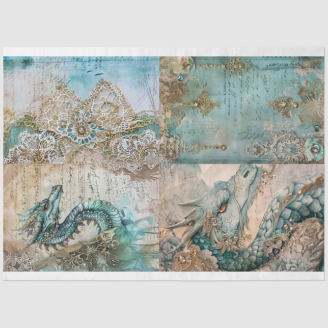 Victorian Dragon Series Design 7 Tissue Paper (Front)