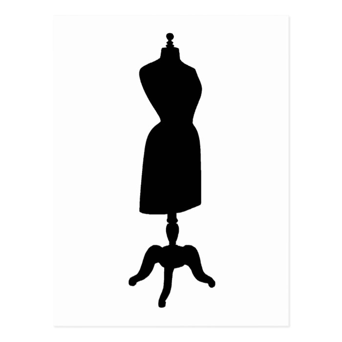 Victorian Dress Form Silhouette Post Card
