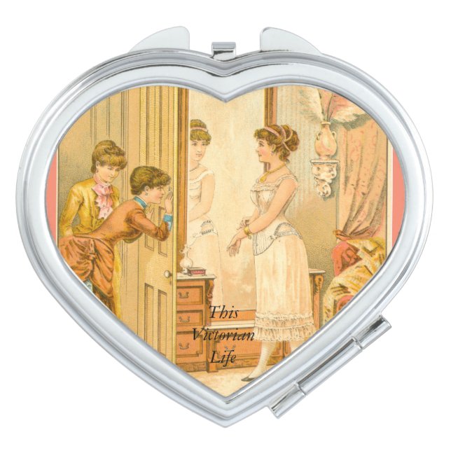 Victorian dress shop compact mirror (Front)